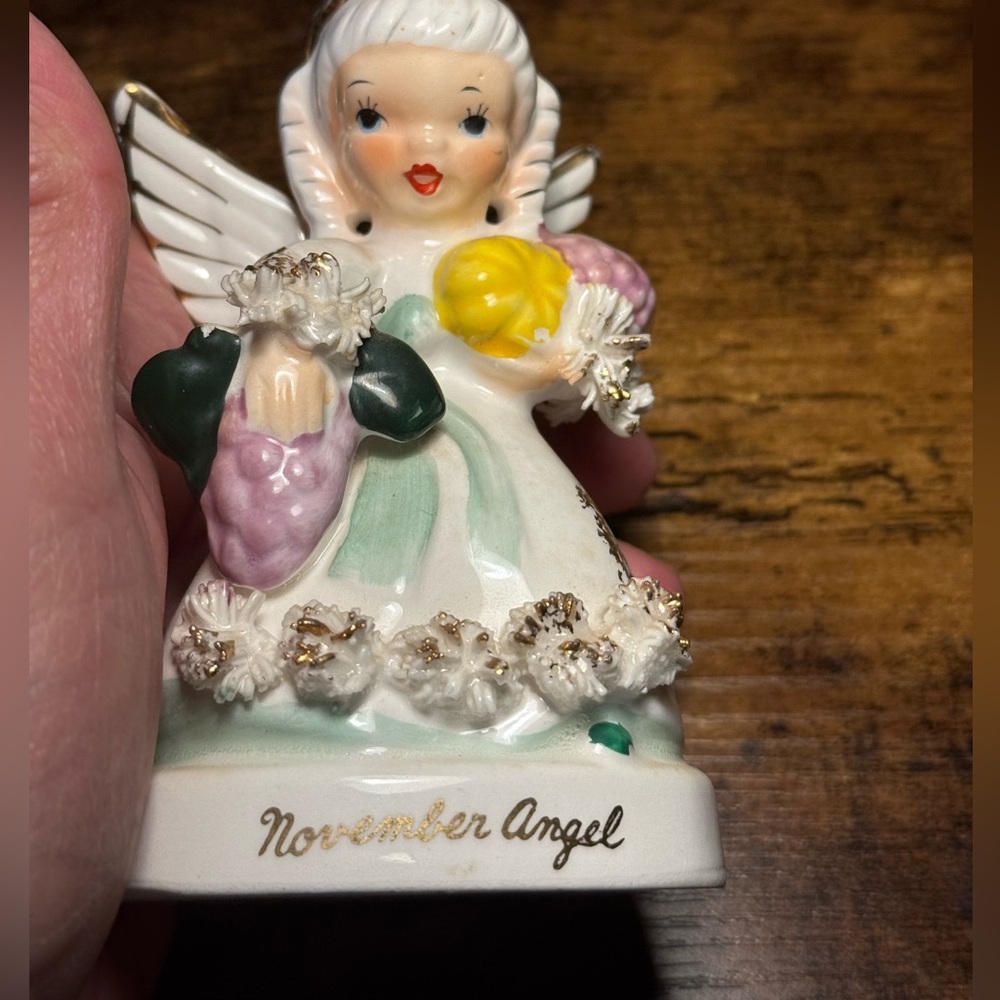 November Angel Figurine - White and Green